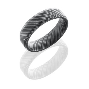 Lashbrook D7B POLISH Damascus Steel Wedding Ring or Band