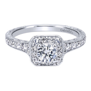 Gabriel 14 Karat Victorian Engagement Ring ER911896R0W44JJ