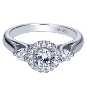 Gabriel 14 Karat Contemporary Engagement Ring ER98658W44JJ