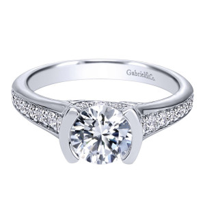 Gabriel 14 Karat Contemporary Engagement Ring ER10246W44JJ