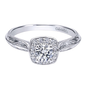 Gabriel 14 Karat Victorian Engagement Ring ER911718R0W44JJ
