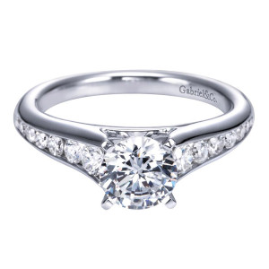 Gabriel 14 Karat Contemporary Engagement Ring ER6664W44JJ