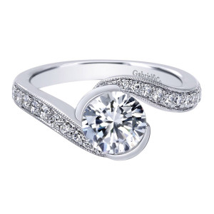 Gabriel 14 Karat Contemporary Engagement Ring ER10473W44JJ