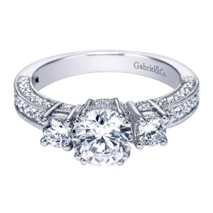 Gabriel 14 Karat Victorian Engagement Ring ER3890W44JJ