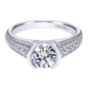 Gabriel 14 Karat Contemporary Engagement Ring ER10479W44JJ