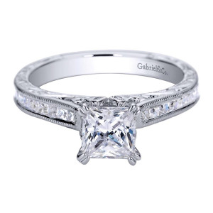 Gabriel 14 Karat Victorian Engagement Ring ER9198W44JJ