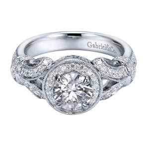 Gabriel 14 Karat Victorian Engagement Ring ER5981W44JJ