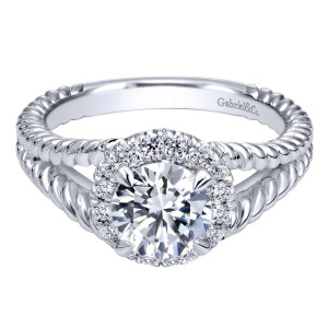 Gabriel 14 Karat Contemporary Engagement Ring ER10194W44JJ