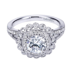 Gabriel 14 Karat Victorian Engagement Ring ER7542W44JJ