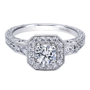 Gabriel 14 Karat Victorian Engagement Ring ER99065W44JJ