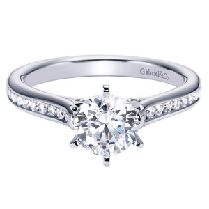 Gabriel 14 Karat Contemporary Engagement Ring ER6665W44JJ