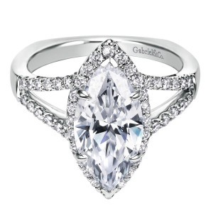 Gabriel 14 Karat Contemporary Engagement Ring ER6562W44JJ