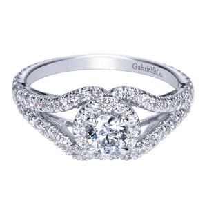 Gabriel 14 Karat Contemporary Engagement Ring ER98506W44JJ