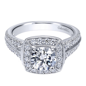 Gabriel 14 Karat Contemporary Engagement Ring ER10284W44JJ