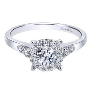 Gabriel 14 Karat Contemporary Engagement Ring ER910940W44JJ