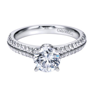 Gabriel 14 Karat Contemporary Engagement Ring ER6657W44JJ
