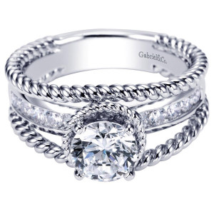 Gabriel 14 Karat Contemporary Engagement Ring ER5494W44JJ