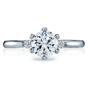 56-2RD65 Platinum Tacori Sculpted Crescent Engagement Ring