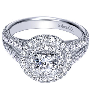 Gabriel 14 Karat Contemporary Engagement Ring ER98504W44JJ