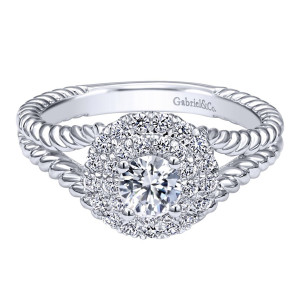 Gabriel 14 Karat Contemporary Engagement Ring ER910144W44JJ