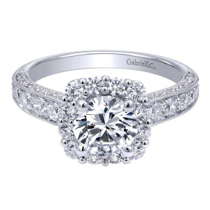 Gabriel 14 Karat Victorian Engagement Ring ER10105W44JJ