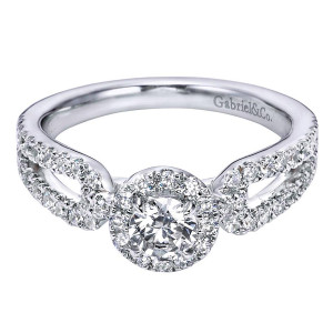 Gabriel 14 Karat Contemporary Engagement Ring ER96098W44JJ