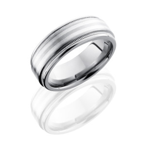 Lashbrook 8REF21-SS2UMIL Satin-Polish Titanium Wedding Ring or Band