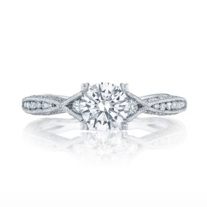 2645RD612 Platinum Tacori Classic Crescent Engagement Ring