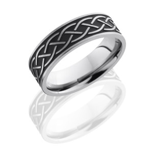 Lashbrook 7FCeltic8A2 Satin Titanium Wedding Ring or Band
