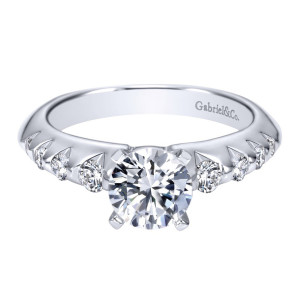 Gabriel 14 Karat Contemporary Engagement Ring ER8443W44JJ
