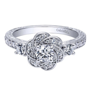 Gabriel 14 Karat Victorian Engagement Ring ER910153W44JJ