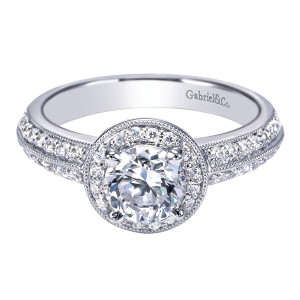 Gabriel Platinum Contemporary Engagement Ring ER3914PT3JJ