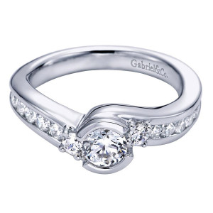 Gabriel 14 Karat Contemporary Engagement Ring ER96049W44JJ