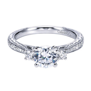 Gabriel 14 Karat Victorian Engagement Ring ER7287W44JJ