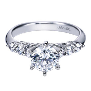 Gabriel 14 Karat Contemporary Engagement Ring ER3957W44JJ