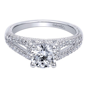 Gabriel 14 Karat Contemporary Engagement Ring ER10285W44JJ