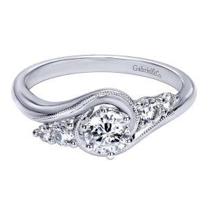 Gabriel 14 Karat Contemporary Engagement Ring ER910064W44JJ