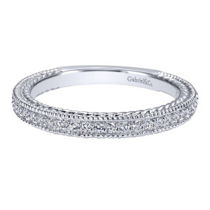Gabriel 14 Karat Contemporary Wedding Band WB10501W44JJ