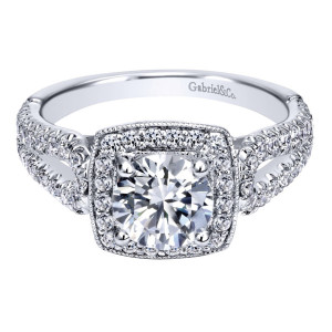 Gabriel 14 Karat Contemporary Engagement Ring ER10181W44JJ