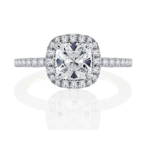 A.JAFFE 14 Karat Cushion Diamond Halo Engagement Ring MECCU2332Q