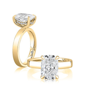 A.JAFFE 14 Karat Cushion Diamond Engagement Ring MECCU4189L