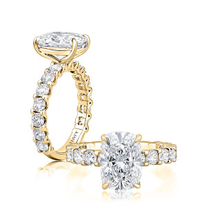 A.JAFFE 14 Karat Cushion Diamond Engagement Ring MECCU4421T