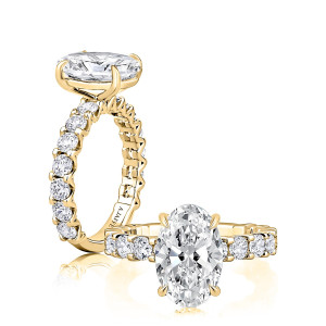 A.JAFFE 14 Karat Oval Diamond Engagement Ring MECOV4421T