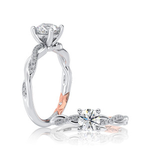 A.JAFFE 14 Karat Round Diamond Engagement Ring MECRD2544
