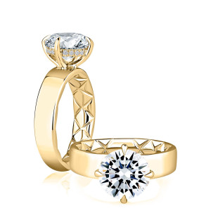 A.JAFFE 14 Karat Round Diamond Solitaire Engagement Ring MECRD3580Q