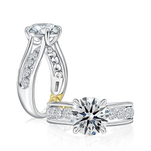 A.JAFFE 14 Karat Round Diamond Engagement Ring MECRD3745L
