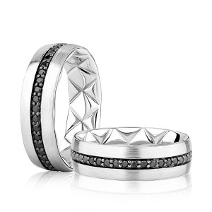 A.JAFFE 14 Karat Quilted Diamond Wedding Ring GR3884QE