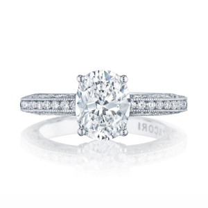 Tacori HT2553OV9X7 18 Karat Classic Crescent Engagement Ring