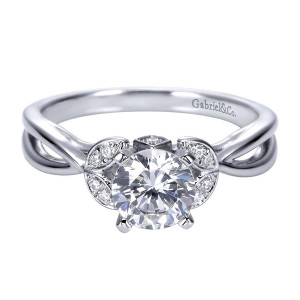 Gabriel 14 Karat Contemporary Engagement Ring ER8130W44JJ