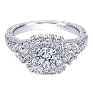 Gabriel 14 Karat Contemporary Engagement Ring ER910086W44JJ